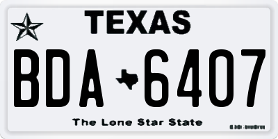TX license plate BDA6407