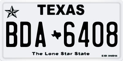 TX license plate BDA6408