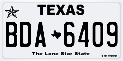 TX license plate BDA6409