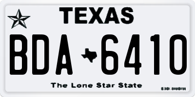 TX license plate BDA6410