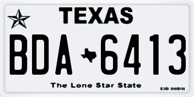 TX license plate BDA6413