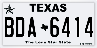 TX license plate BDA6414