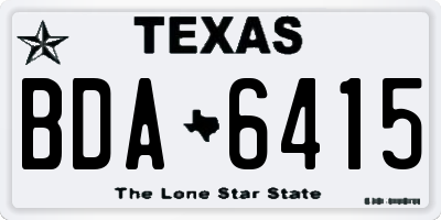 TX license plate BDA6415