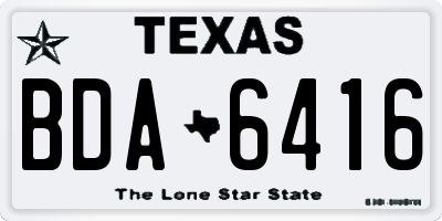 TX license plate BDA6416