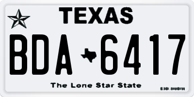 TX license plate BDA6417