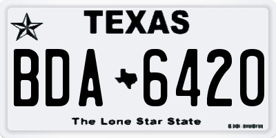 TX license plate BDA6420