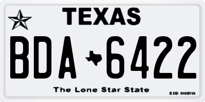 TX license plate BDA6422