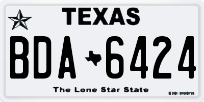 TX license plate BDA6424