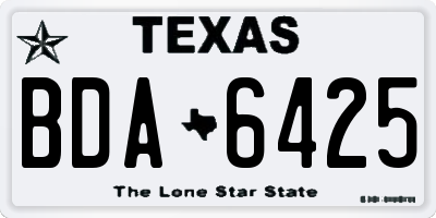 TX license plate BDA6425
