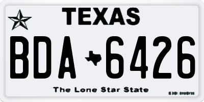TX license plate BDA6426