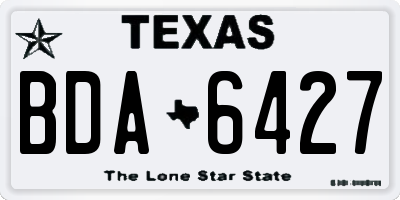 TX license plate BDA6427
