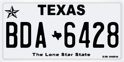 TX license plate BDA6428