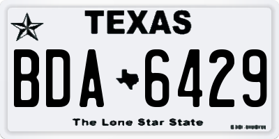 TX license plate BDA6429