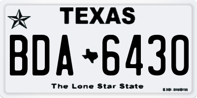TX license plate BDA6430