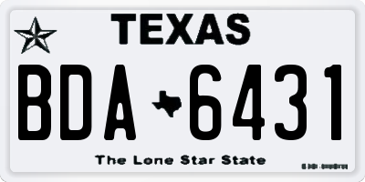 TX license plate BDA6431