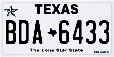 TX license plate BDA6433