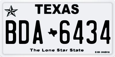 TX license plate BDA6434