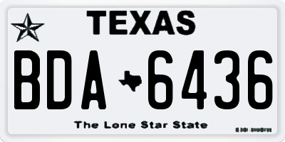 TX license plate BDA6436
