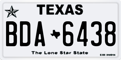 TX license plate BDA6438