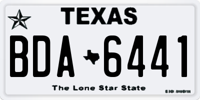 TX license plate BDA6441