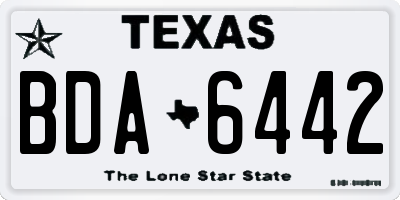 TX license plate BDA6442