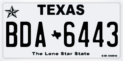 TX license plate BDA6443