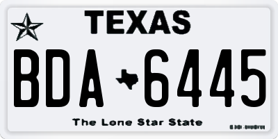 TX license plate BDA6445