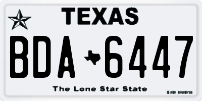 TX license plate BDA6447