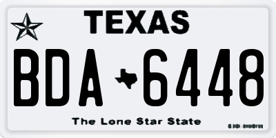 TX license plate BDA6448