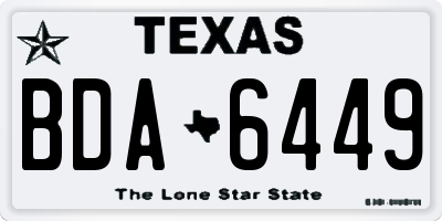 TX license plate BDA6449