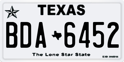 TX license plate BDA6452