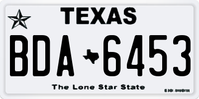 TX license plate BDA6453