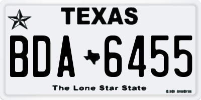 TX license plate BDA6455