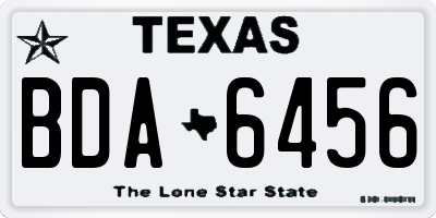 TX license plate BDA6456