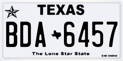 TX license plate BDA6457
