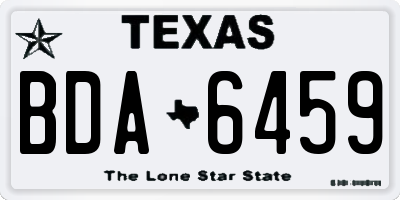 TX license plate BDA6459