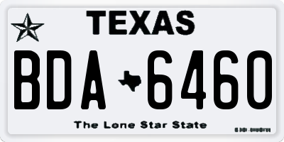TX license plate BDA6460