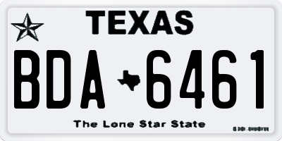 TX license plate BDA6461