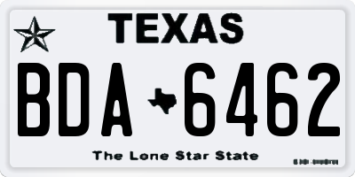 TX license plate BDA6462