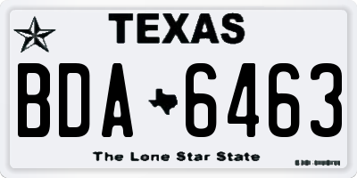 TX license plate BDA6463