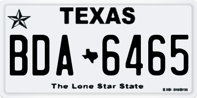 TX license plate BDA6465
