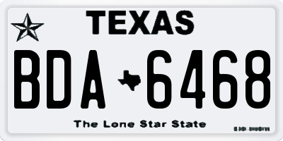 TX license plate BDA6468