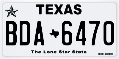 TX license plate BDA6470
