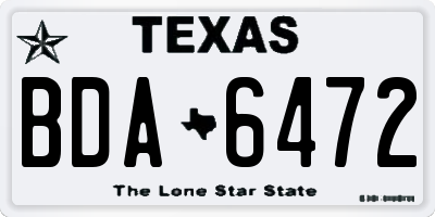 TX license plate BDA6472