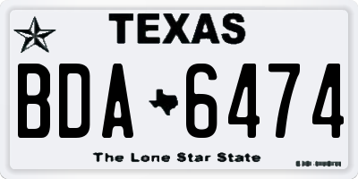 TX license plate BDA6474