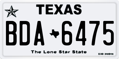 TX license plate BDA6475
