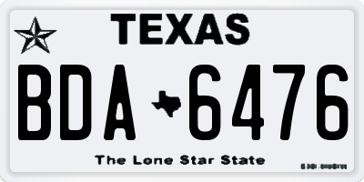 TX license plate BDA6476