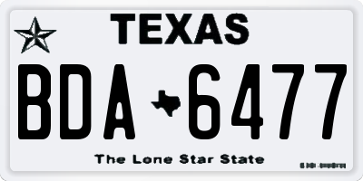TX license plate BDA6477