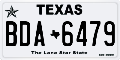 TX license plate BDA6479