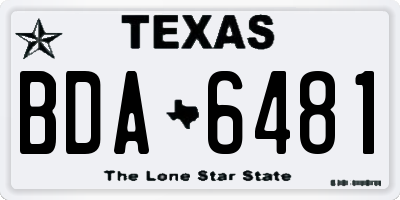 TX license plate BDA6481